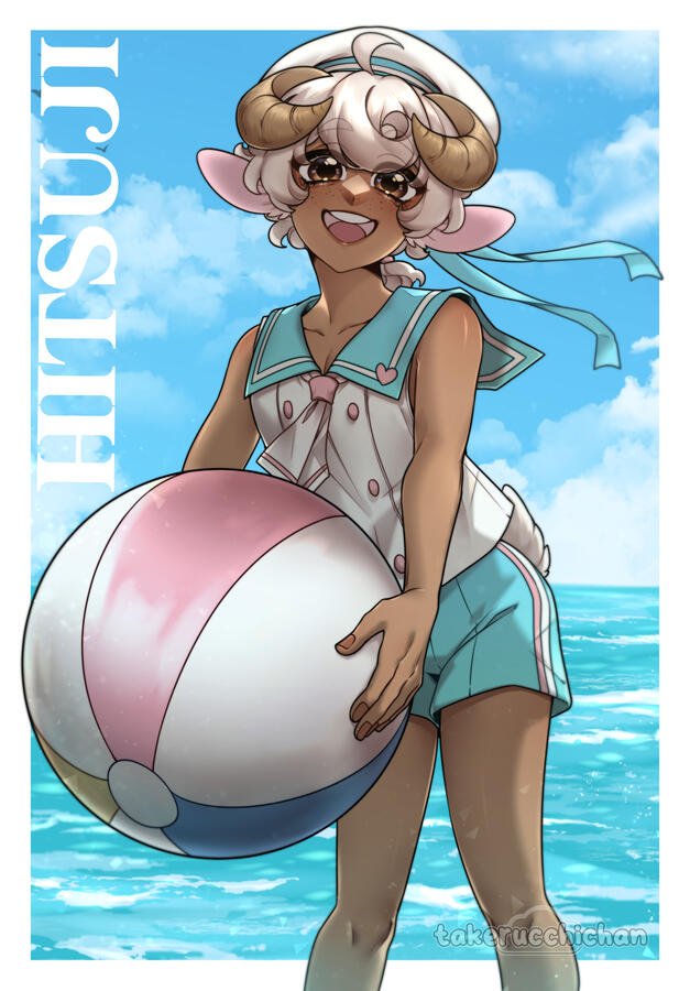 Hitsuji Summer Illustration